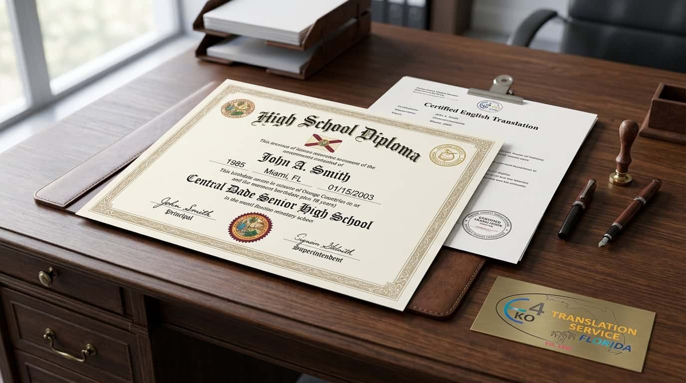 Translation of high school diploma