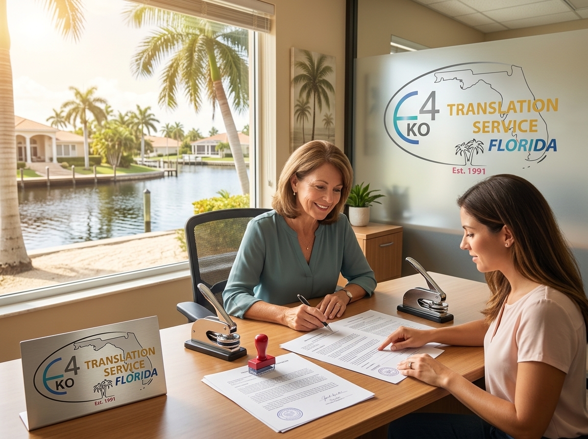 Certified document translation in Cape Coral, FL